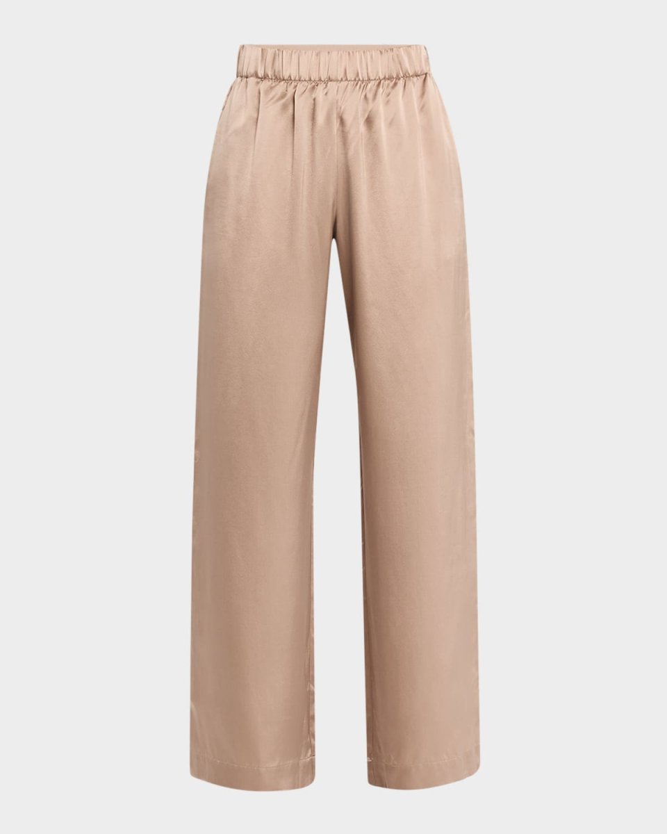 Wide-Leg Silk Pants